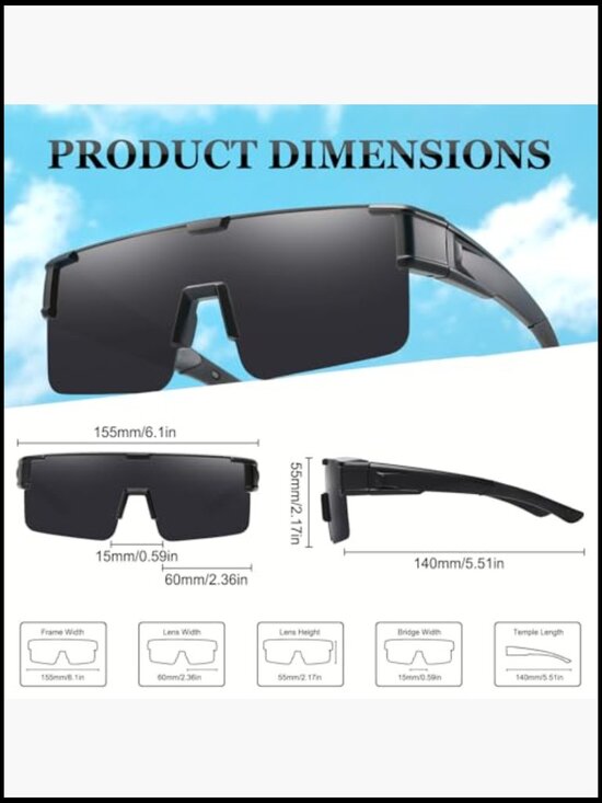 Fit Over Glasses Sunglasses for Driving Cycling Outdoors UV Protection main image 4